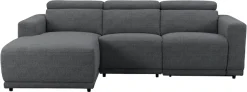 OTTO home Ecksofa »LEOO« mit USB A/C-Anschluss. Federkern, verstellbaren Kopfstützen, Webstoff