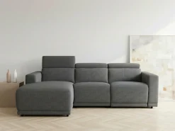 OTTO home Ecksofa »LEOO« mit USB A/C-Anschluss. Federkern, verstellbaren Kopfstützen, Webstoff