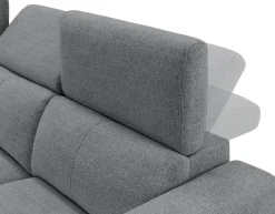 OTTO home Ecksofa »LEOO« mit USB A/C-Anschluss. Federkern, verstellbaren Kopfstützen, Webstoff