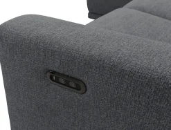 OTTO home Ecksofa »LEOO« mit USB A/C-Anschluss. Federkern, verstellbaren Kopfstützen, Webstoff