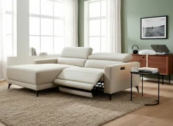 OTTO home Ecksofa »LEWII, L-Form, 213 cm - elektr. Relaxfunktion« mit USB A/C-Anschluss. Federkern, verstellbaren Kopfstützen, Webstoff