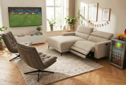 OTTO home Ecksofa »LEWII, L-Form, 213 cm - elektr. Relaxfunktion« mit USB A/C-Anschluss. Federkern, verstellbaren Kopfstützen, Webstoff
