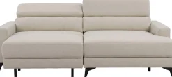 OTTO home Ecksofa »LEWII, Schlafsofa elektrisch mit Sitztiefenverstellung, L-Form, 225 cm« mit USB A/C-Anschluss. Federkern, verstellbaren Kopfstützen, Webstoff