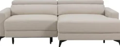 OTTO home Ecksofa »LEWII, Schlafsofa elektrisch mit Sitztiefenverstellung, L-Form, 225 cm« mit USB A/C-Anschluss. Federkern, verstellbaren Kopfstützen, Webstoff
