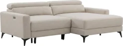 OTTO home Ecksofa »LEWII, Schlafsofa elektrisch mit Sitztiefenverstellung, L-Form, 225 cm« mit USB A/C-Anschluss. Federkern, verstellbaren Kopfstützen, Webstoff