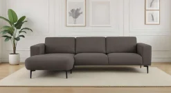 OTTO home Ecksofa »Lillith, 289 cm, L-Form, gemütlicher Sitzkomfort« Eckcouch mit runder Recamiere links/rechts , Strukturstoff