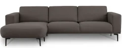 OTTO home Ecksofa »Lillith, 289 cm, L-Form, gemütlicher Sitzkomfort« Eckcouch mit runder Recamiere links/rechts , Strukturstoff