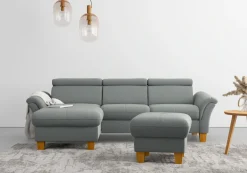 OTTO home Ecksofa »Lindgren L-Form« wahlweise mit Bett mit klappbaren Rollen, Kasten und Kopfverstellung