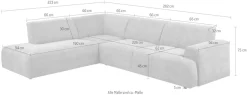 OTTO home Ecksofa »Linkka, Breite 282 cm« L-Form, in einem weichen Chenille-Stoff, mit Wellenunterfederung