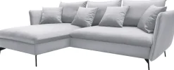OTTO home Ecksofa »LIVORNO,258 cm, L-Form,« Schlaffunktion u. Bettkasten (139/224cm), Samt, Struktur, Webstoff