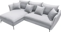 OTTO home Ecksofa »LIVORNO,258 cm, L-Form,« Schlaffunktion u. Bettkasten (139/224cm), Samt, Struktur, Webstoff