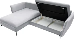 OTTO home Ecksofa »LIVORNO,258 cm, L-Form,« Schlaffunktion u. Bettkasten (139/224cm), Samt, Struktur, Webstoff