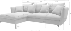 OTTO home Ecksofa »LIVORNO,258 cm, L-Form,« Schlaffunktion u. Bettkasten (139/224cm), Samt, Struktur, Webstoff