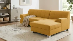 OTTO home Ecksofa »Lolland 241 x 146 cm, modern, mit Steppungen, mittelfester Sitz« L-Form, aus pflegeleichtem, weichem Luxus-Microfaser