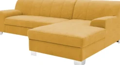 OTTO home Ecksofa »Lolland 241 x 146 cm, modern, mit Steppungen, mittelfester Sitz« L-Form, aus pflegeleichtem, weichem Luxus-Microfaser