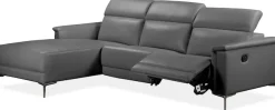 OTTO home Ecksofa »LUND, Lederoptik, L-Form, 261cm, man./elektr. Relaxfunktion (USB-A)« mit USB A-Anschluss bei elektrischer Variante und Kopfteilverstellung