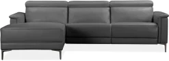 OTTO home Ecksofa »LUND, Lederoptik, L-Form, 261cm, man./elektr. Relaxfunktion (USB-A)« mit USB A-Anschluss bei elektrischer Variante und Kopfteilverstellung