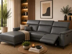 OTTO home Ecksofa »LUND, Naturleder, L-Form, 261cm, man./elektr. Relaxfunktion (USB-A)« mit USB A-Anschluss bei elektrischer Variante und Kopfteilverstellung