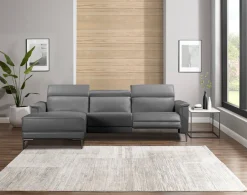 OTTO home Ecksofa »LUND, Naturleder, L-Form, 261cm, man./elektr. Relaxfunktion (USB-A)« mit USB A-Anschluss bei elektrischer Variante und Kopfteilverstellung