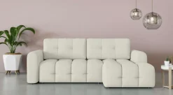 OTTO home Ecksofa »Manilla, wahlweise mit Bettfunktion, B/T/H 265/170/91 cm« L-Form mit Recamiere rechts/links bestellbar, Wellenunterfederung