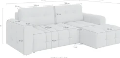 OTTO home Ecksofa »Manilla, wahlweise mit Bettfunktion, B/T/H 265/170/91 cm« L-Form mit Recamiere rechts/links bestellbar, Wellenunterfederung