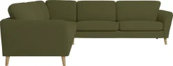 OTTO home Ecksofa »MARSEILLE 278/278 cm, L-Form, Webstoff, Flachgewebe, Filzoptik« gleichschenklig, Massivholzbeine, Landhausstil, Wellenunterfederung