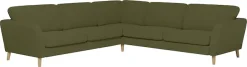 OTTO home Ecksofa »MARSEILLE 278/278 cm, L-Form, Webstoff, Flachgewebe, Filzoptik« gleichschenklig, Massivholzbeine, Landhausstil, Wellenunterfederung