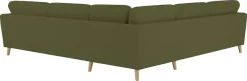 OTTO home Ecksofa »MARSEILLE 278/278 cm, L-Form, Webstoff, Flachgewebe, Filzoptik« gleichschenklig, Massivholzbeine, Landhausstil, Wellenunterfederung