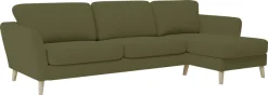 OTTO home Ecksofa »MARSEILLE (279/152cm),L-Form, Rec. rechts/links, verschiedene Bezüge« Massivholzbeine Eiche, Landhausstil, Wellenunterfederung