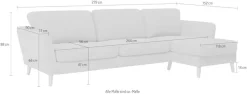 OTTO home Ecksofa »MARSEILLE (279/152cm),L-Form, Rec. rechts/links, verschiedene Bezüge« Massivholzbeine Eiche, Landhausstil, Wellenunterfederung