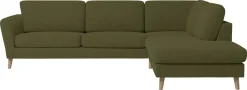 OTTO home Ecksofa »MARSEILLE 278/202 cm, L-Form, Ottom. rechts/links, verschiedene Bezüge« Massivholzbeine Eiche, Landhausstil, Wellenunterfederung
