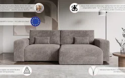 OTTO home Ecksofa »MATTS Schlafsofa mit Bettkasten, Maße B/T/H: 265/159/89 cm« L-Form mit Recamiere rechts oder links, hoher Sitzkomfort
