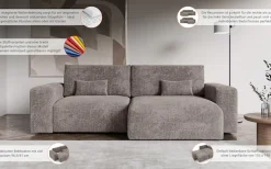 OTTO home Ecksofa »MATTS Schlafsofa mit Bettkasten, Maße B/T/H: 265/159/89 cm« L-Form mit Recamiere rechts oder links, hoher Sitzkomfort