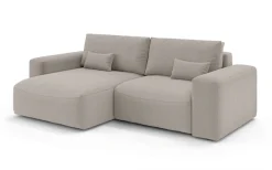 OTTO home Ecksofa »MATTS Schlafsofa mit Bettkasten, Maße B/T/H: 265/159/89 cm« L-Form mit Recamiere rechts oder links, hoher Sitzkomfort