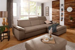 OTTO home Ecksofa »Mauritius L-Form« mit Kopfteil- und Armlehnverstellung, Schlaffunktion & Bettkasten