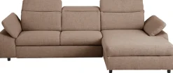 OTTO home Ecksofa »Mauritius L-Form« mit Kopfteil- und Armlehnverstellung, Schlaffunktion & Bettkasten