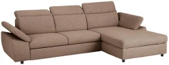 OTTO home Ecksofa »Mauritius L-Form« mit Kopfteil- und Armlehnverstellung, Schlaffunktion & Bettkasten