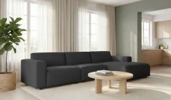 OTTO home Ecksofa »Naddine« B. 318 cm, L-Form, Strukturstoff Mélange-Effekt, Wellenunterfederung