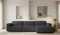 OTTO home Ecksofa »Naddine« B. 318 cm, L-Form, Strukturstoff Mélange-Effekt, Wellenunterfederung