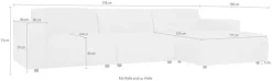 OTTO home Ecksofa »Naddine« B. 318 cm, L-Form, Strukturstoff Mélange-Effekt, Wellenunterfederung