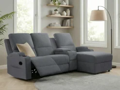OTTO home Ecksofa »NAPORI Cord, Multimediasofa, 3er Kinosessel XXL, L-Form« Kinosofa, manuelle o. elektr. Relaxfunktion, Staufach, Getränkehalter