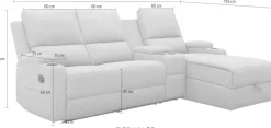OTTO home Ecksofa »NAPORI Cord, Multimediasofa, 3er Kinosessel XXL, L-Form« Kinosofa, manuelle o. elektr. Relaxfunktion, Staufach, Getränkehalter