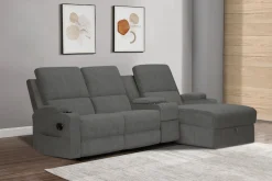 OTTO home Ecksofa »NAPORI Cord, Multimediasofa, 3er Kinosessel XXL, L-Form« Kinosofa, manuelle o. elektr. Relaxfunktion, Staufach, Getränkehalter