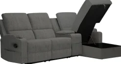 OTTO home Ecksofa »NAPORI Cord, Multimediasofa, 3er Kinosessel XXL, L-Form« Kinosofa, manuelle o. elektr. Relaxfunktion, Staufach, Getränkehalter