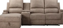 OTTO home Ecksofa »NAPORI Microfaser, Multimediasofa, 3er Kinosessel XXL, L-Form« Kinosofa, manuelle o. elektr. Relaxfunktion, Staufach, Getränkehalter