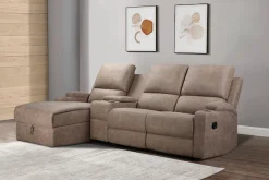 OTTO home Ecksofa »NAPORI Microfaser, Multimediasofa, 3er Kinosessel XXL, L-Form« Kinosofa, manuelle o. elektr. Relaxfunktion, Staufach, Getränkehalter