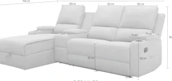 OTTO home Ecksofa »NAPORI Microfaser, Multimediasofa, 3er Kinosessel XXL, L-Form« Kinosofa, manuelle o. elektr. Relaxfunktion, Staufach, Getränkehalter
