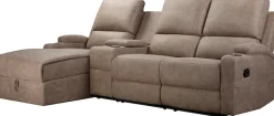OTTO home Ecksofa »NAPORI Microfaser, Multimediasofa, 3er Kinosessel XXL, L-Form« Kinosofa, manuelle o. elektr. Relaxfunktion, Staufach, Getränkehalter