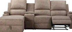 OTTO home Ecksofa »NAPORI Microfaser, Multimediasofa, 3er Kinosessel XXL, L-Form« Kinosofa, manuelle o. elektr. Relaxfunktion, Staufach, Getränkehalter
