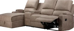 OTTO home Ecksofa »NAPORI Microfaser, Multimediasofa, 3er Kinosessel XXL, L-Form« Kinosofa, manuelle o. elektr. Relaxfunktion, Staufach, Getränkehalter